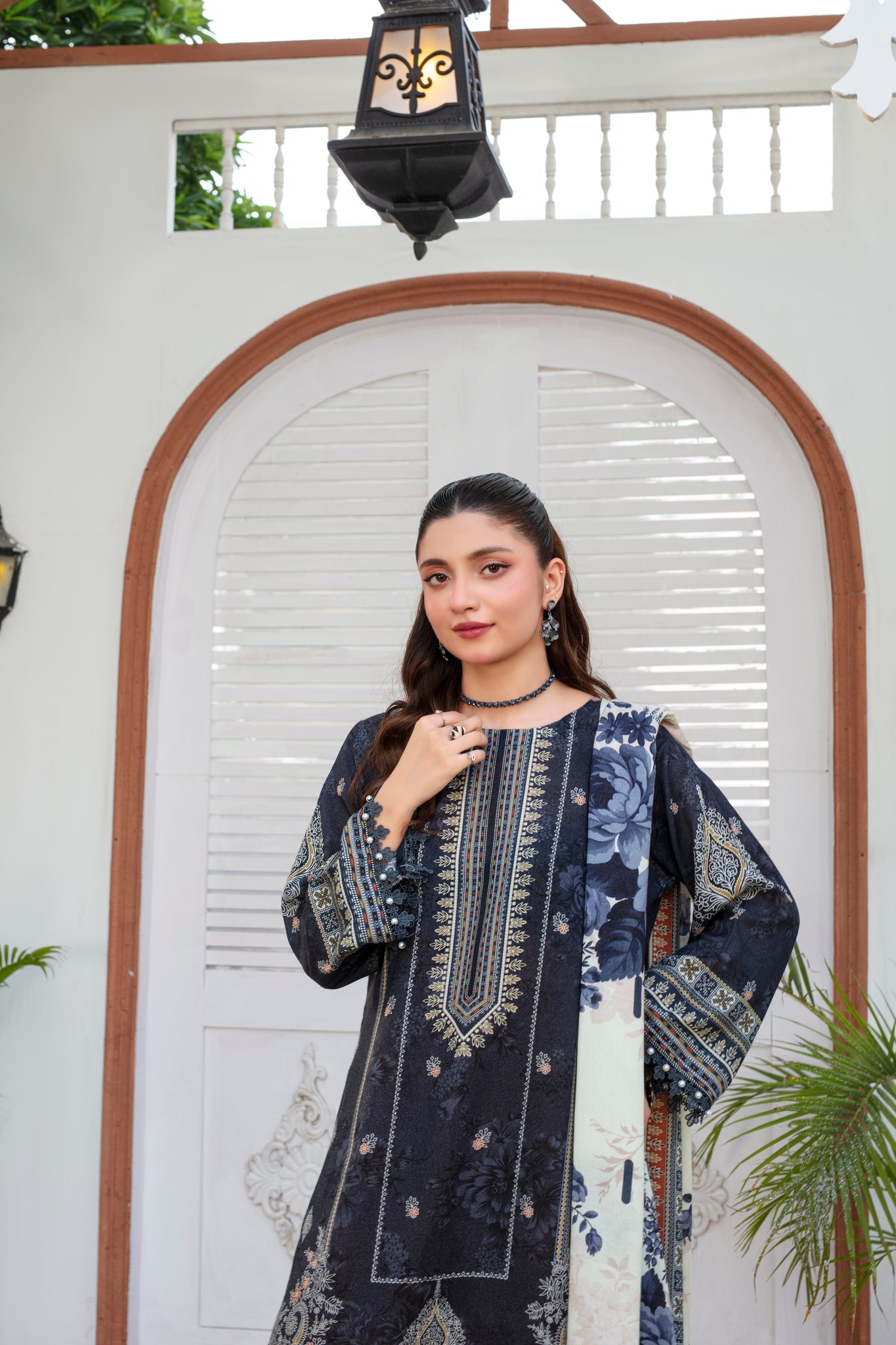 Unstitched Printed Viscose Karandi 3 Piece