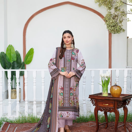 Unstitched Printed Viscose Karandi 3 Piece
