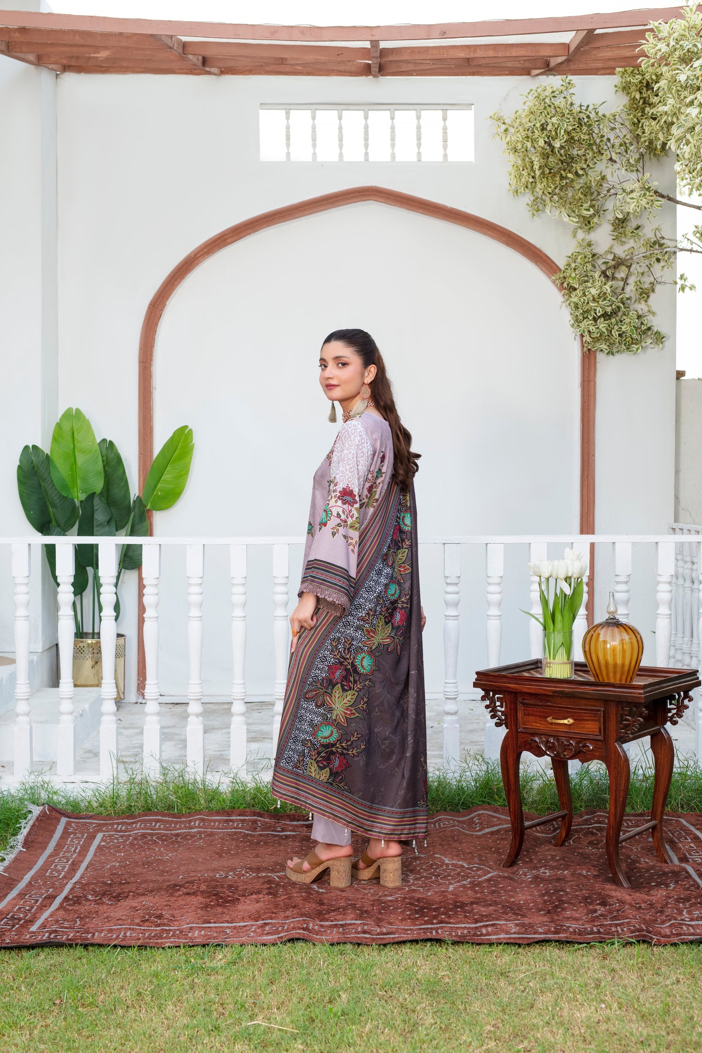 Unstitched Printed Viscose Karandi 3 Piece
