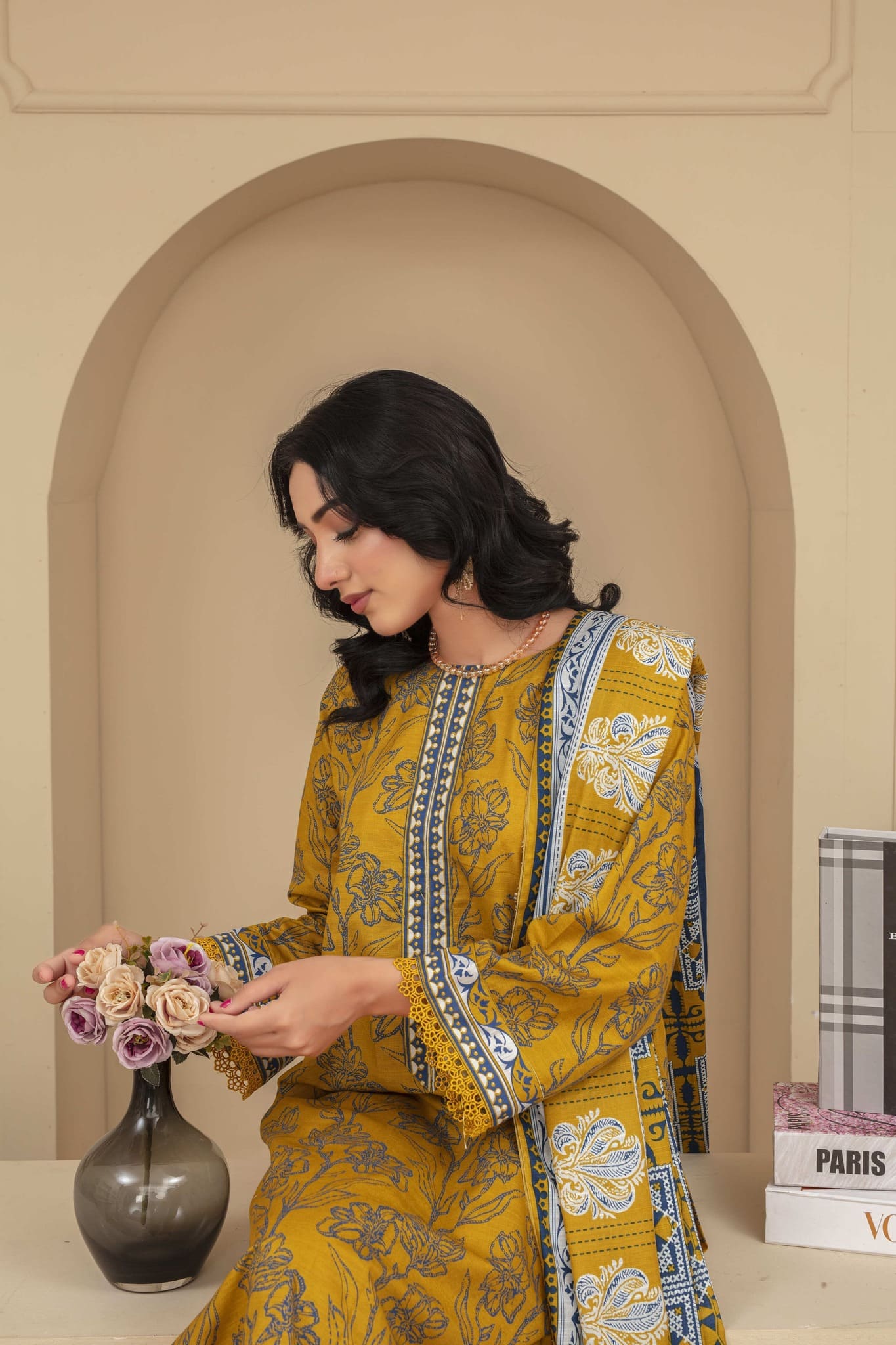 Unstitched Printed Khaddar 3 Piece