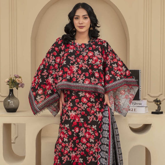 Unstitched Printed Khaddar 3 Piece