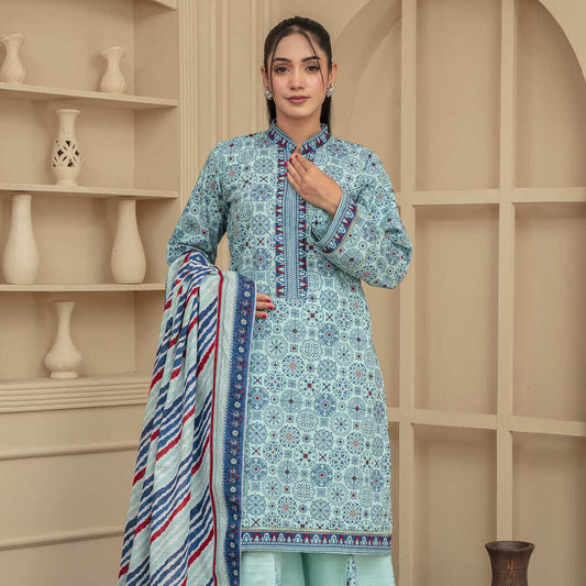 Unstitched Printed Khaddar 3 Piece