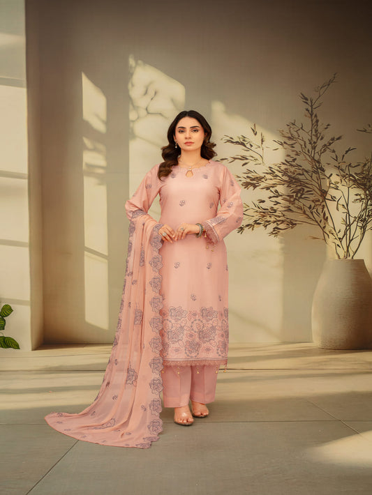 Unstitched Printed Lawn 3 Piece Suit