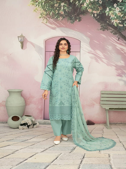 Unstitched Printed Lawn 3 Piece Suit