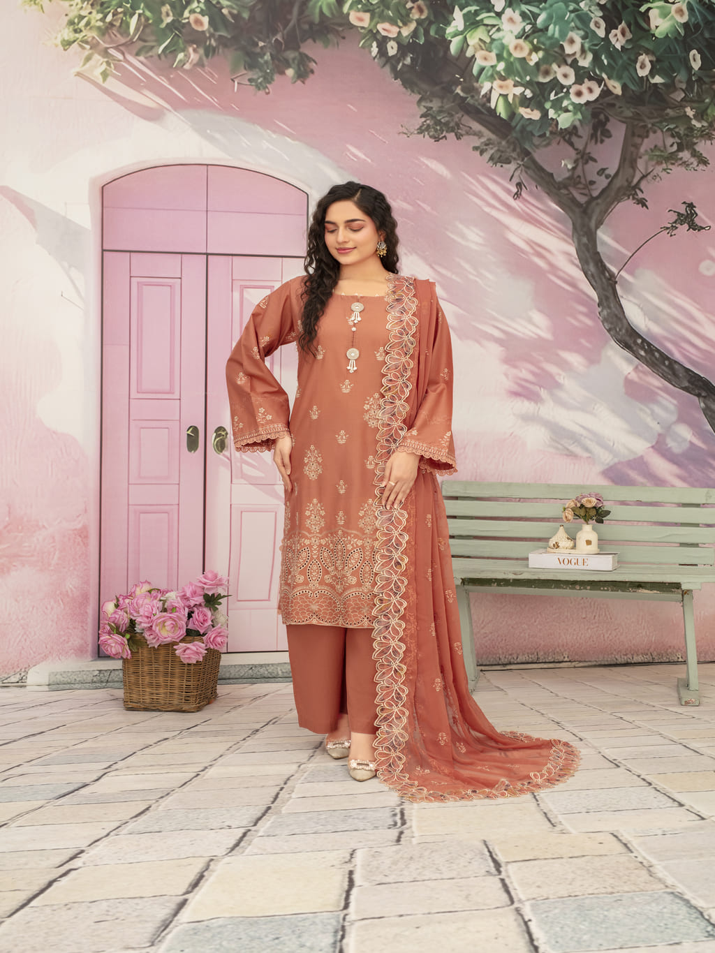 Unstitched Printed Lawn 3 Piece Suit