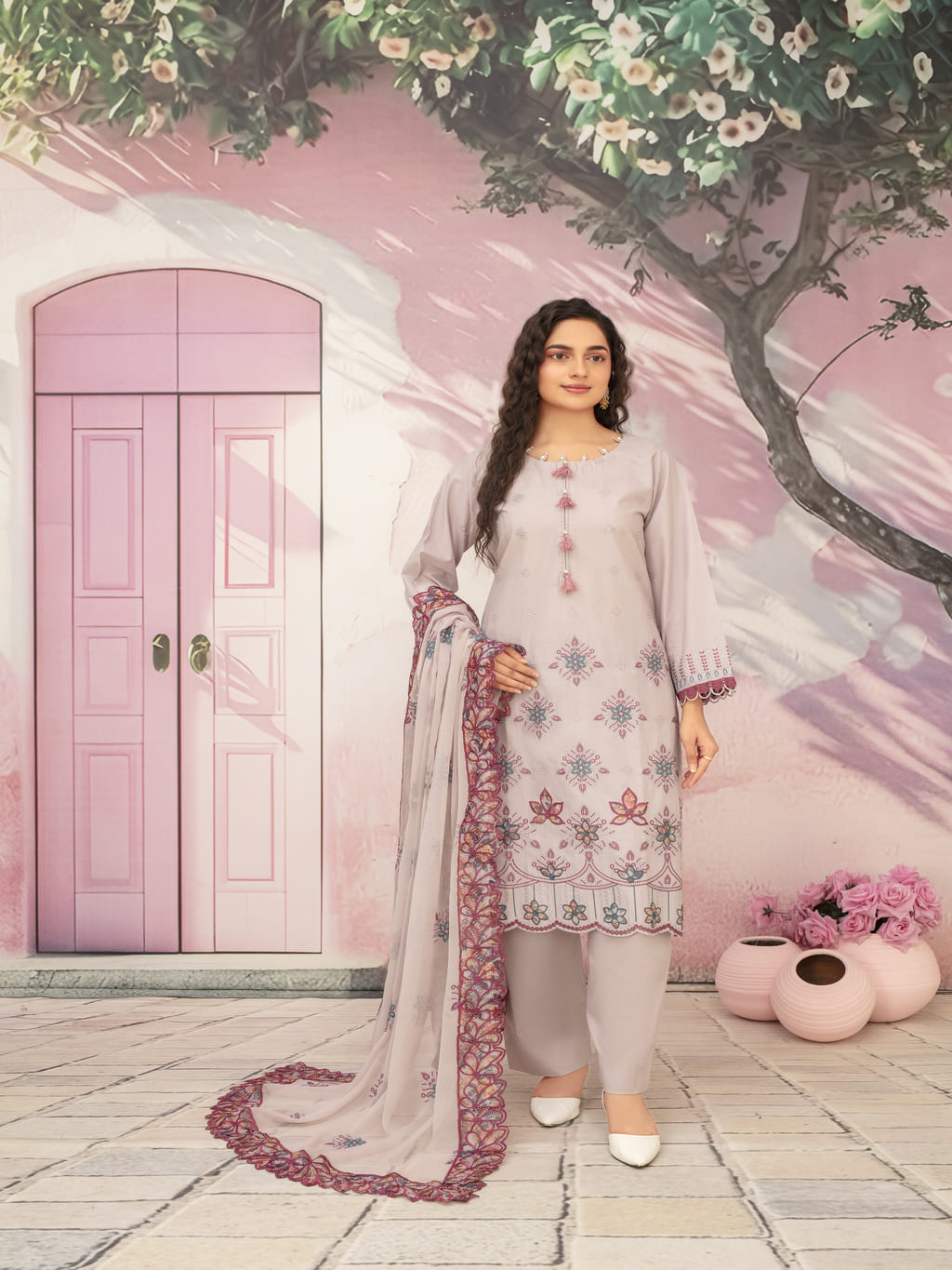 Unstitched Printed Lawn 3 Piece Suit