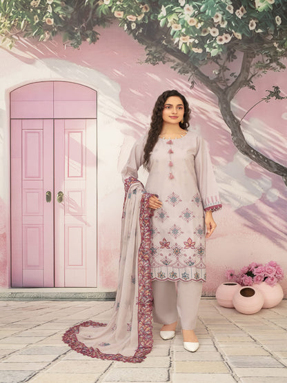 Unstitched Printed Lawn 3 Piece Suit