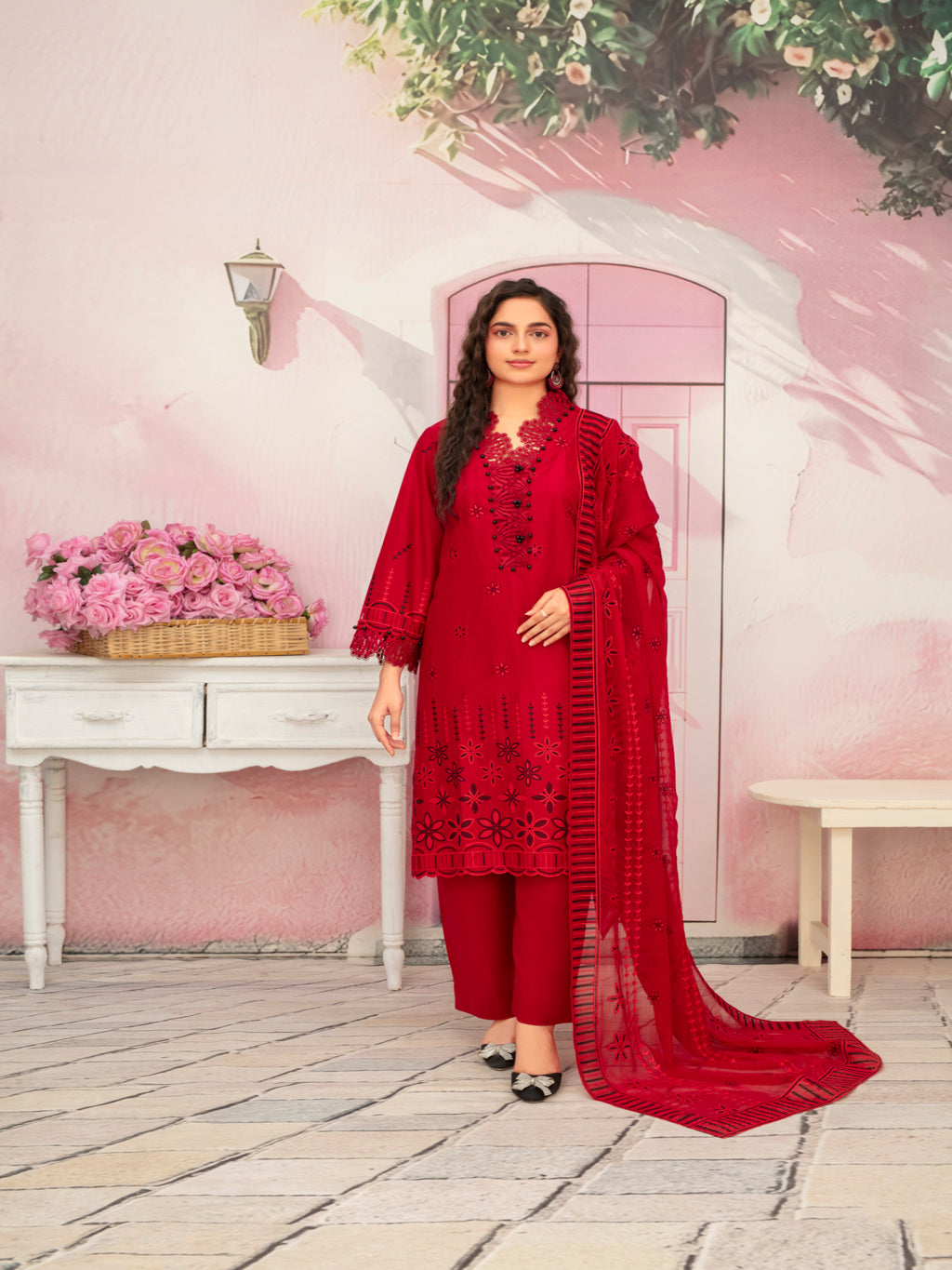 Unstitched Printed Lawn 3 Piece Suit