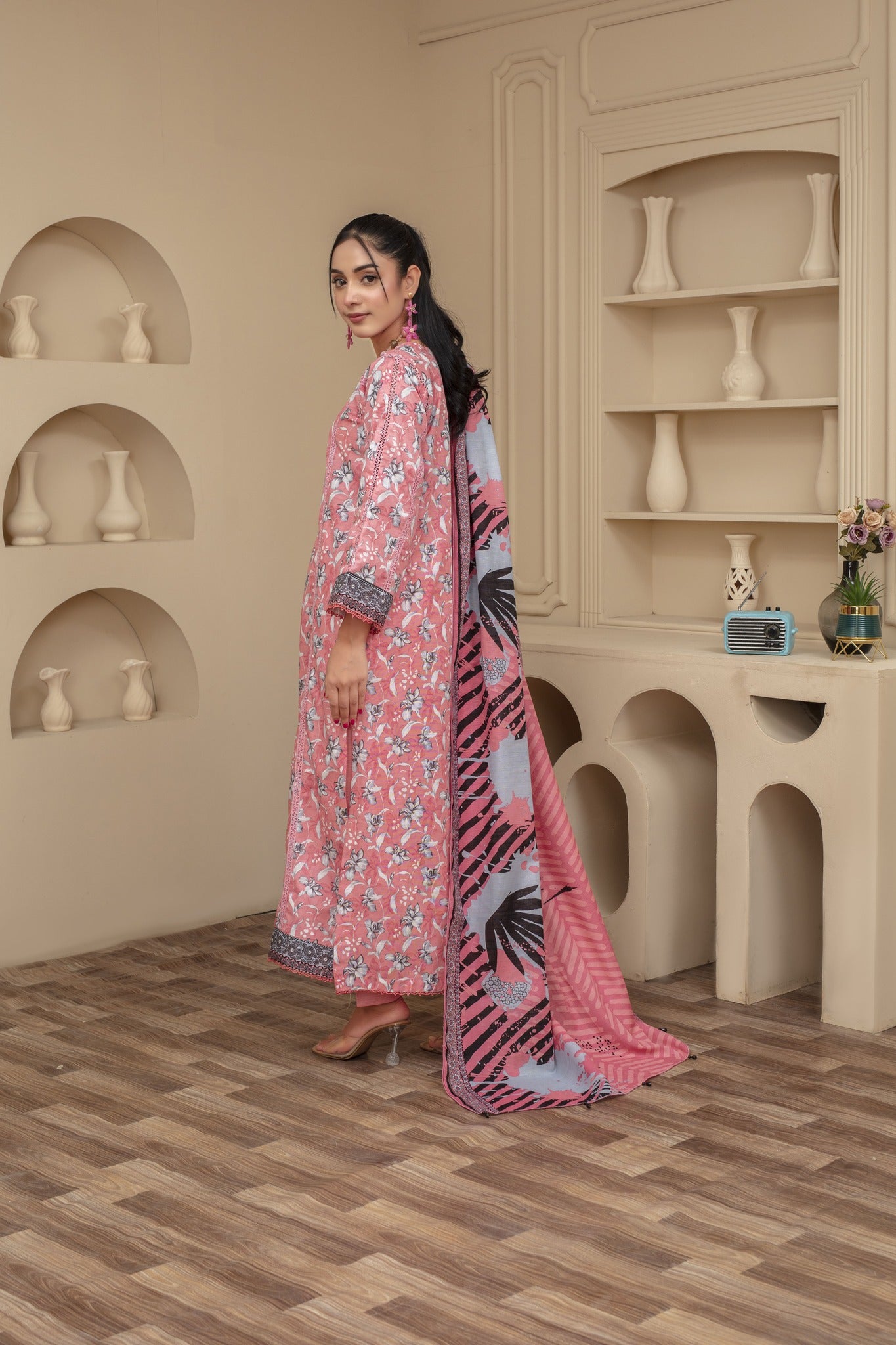 Unstitched Printed Khaddar 3 Piece