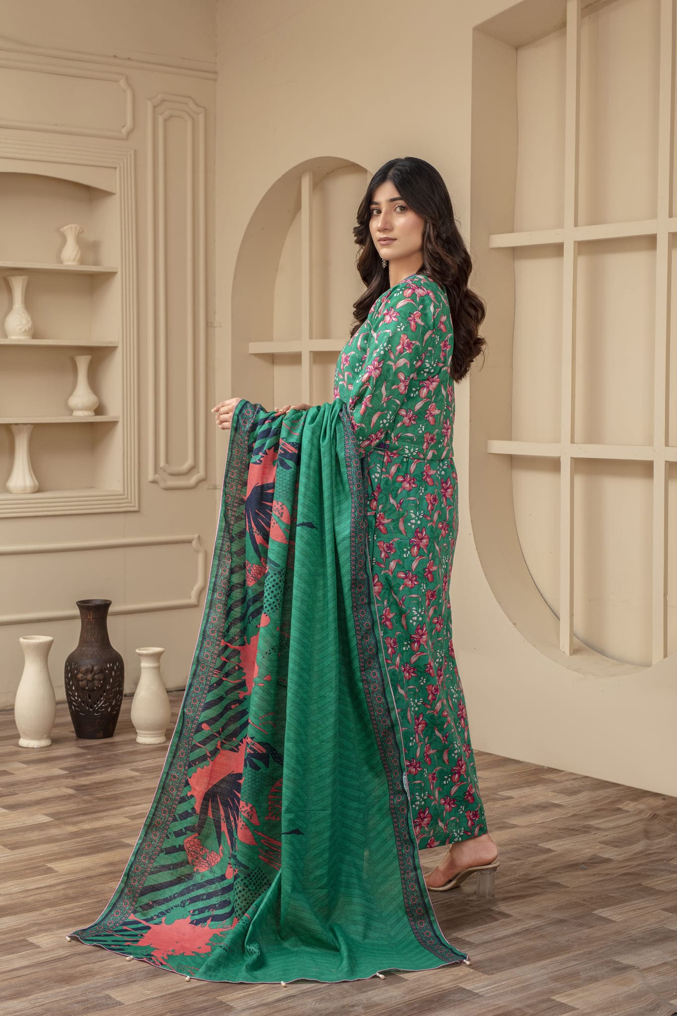 Unstitched Printed Khaddar 3 Piece