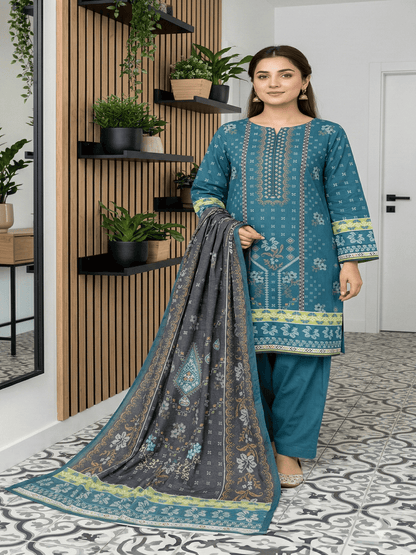 Unstitched Digital Printed Lawn 3 Piece