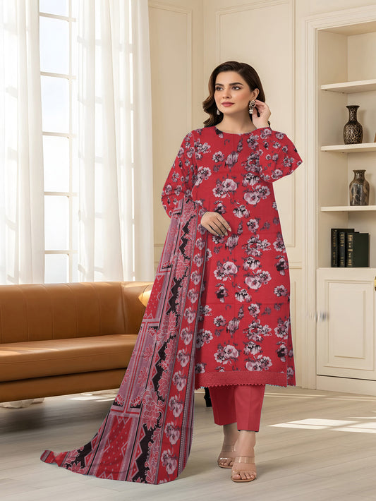 Unstitched Printed Lawn 3 Piece