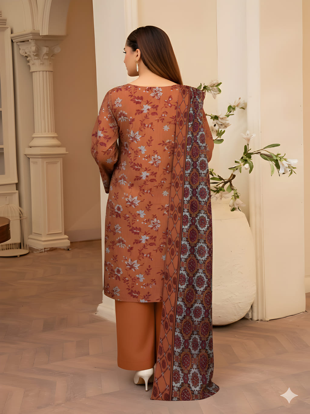 Unstitched Printed Lawn 3 Piece
