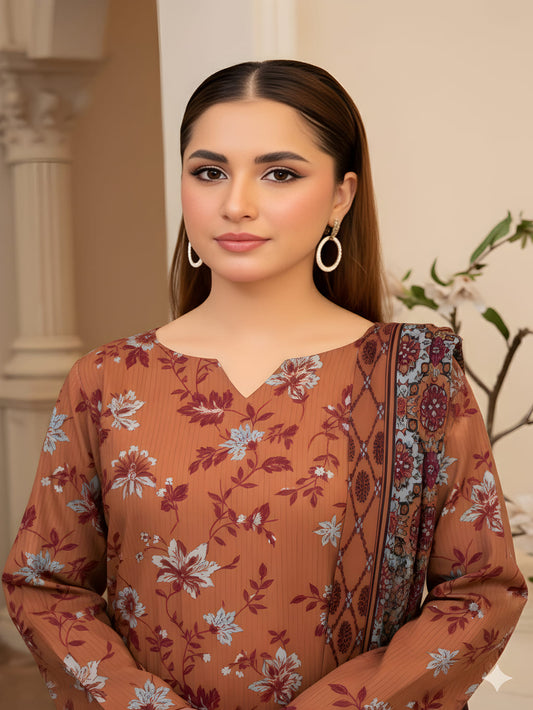 Unstitched Printed Lawn 3 Piece