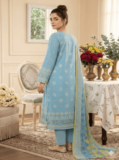 Unstitched Printed Lawn 3 Piece Suit