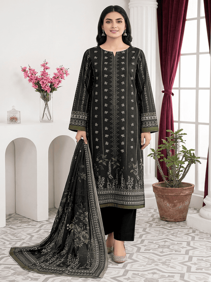 Unstitched Digital Printed Lawn 3 Piece Suit