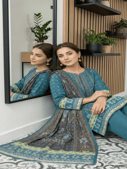 Unstitched Digital Printed Lawn 3 Piece