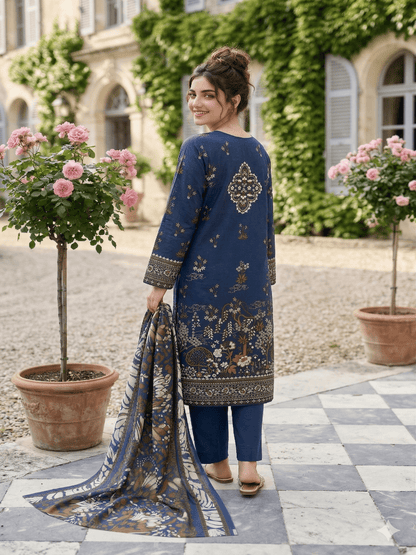 Unstitched Printed Lawn 3 Piece Suit