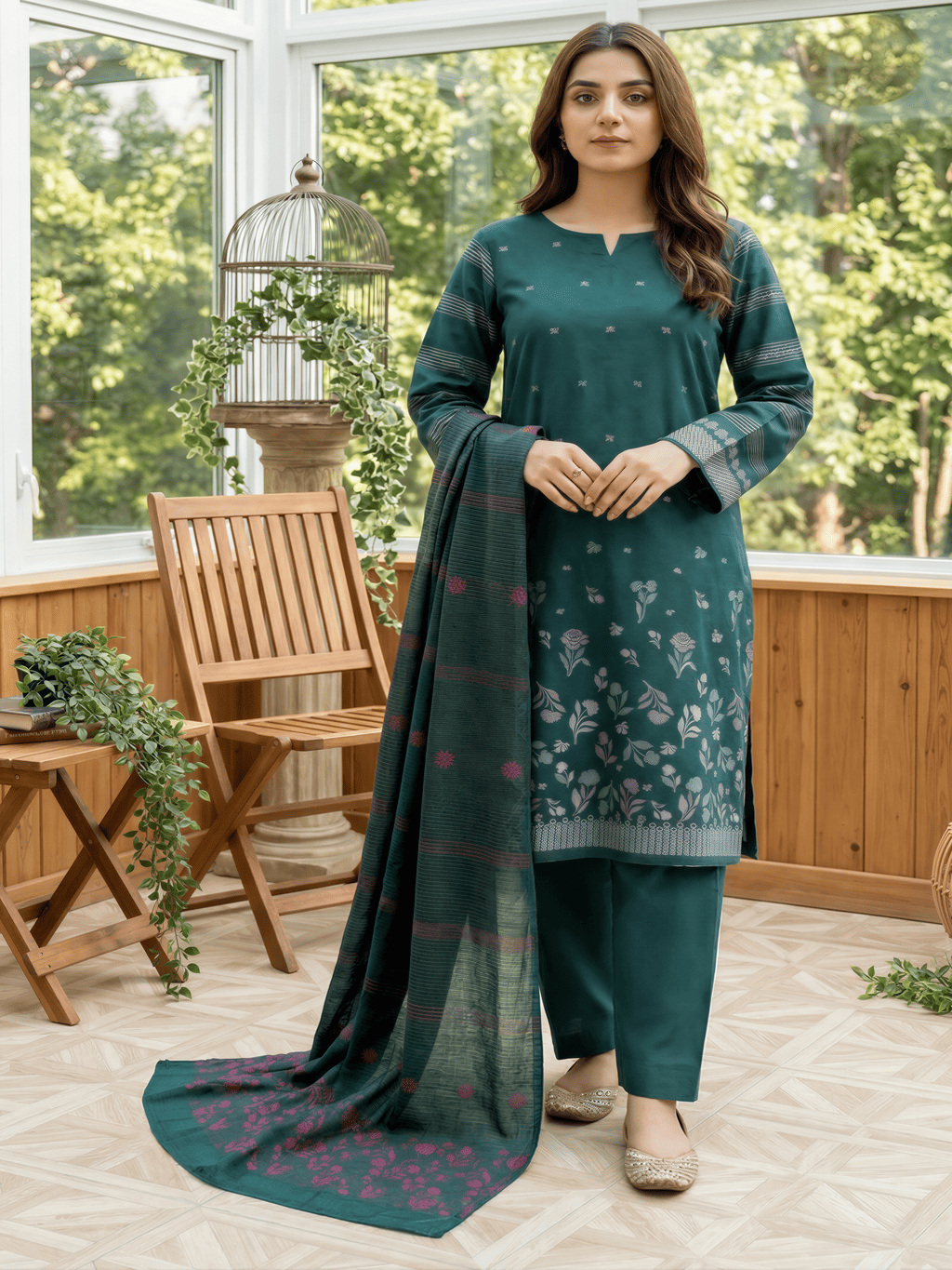 Jacquard Brosha Lawn 2 Piece Suit Unstitched