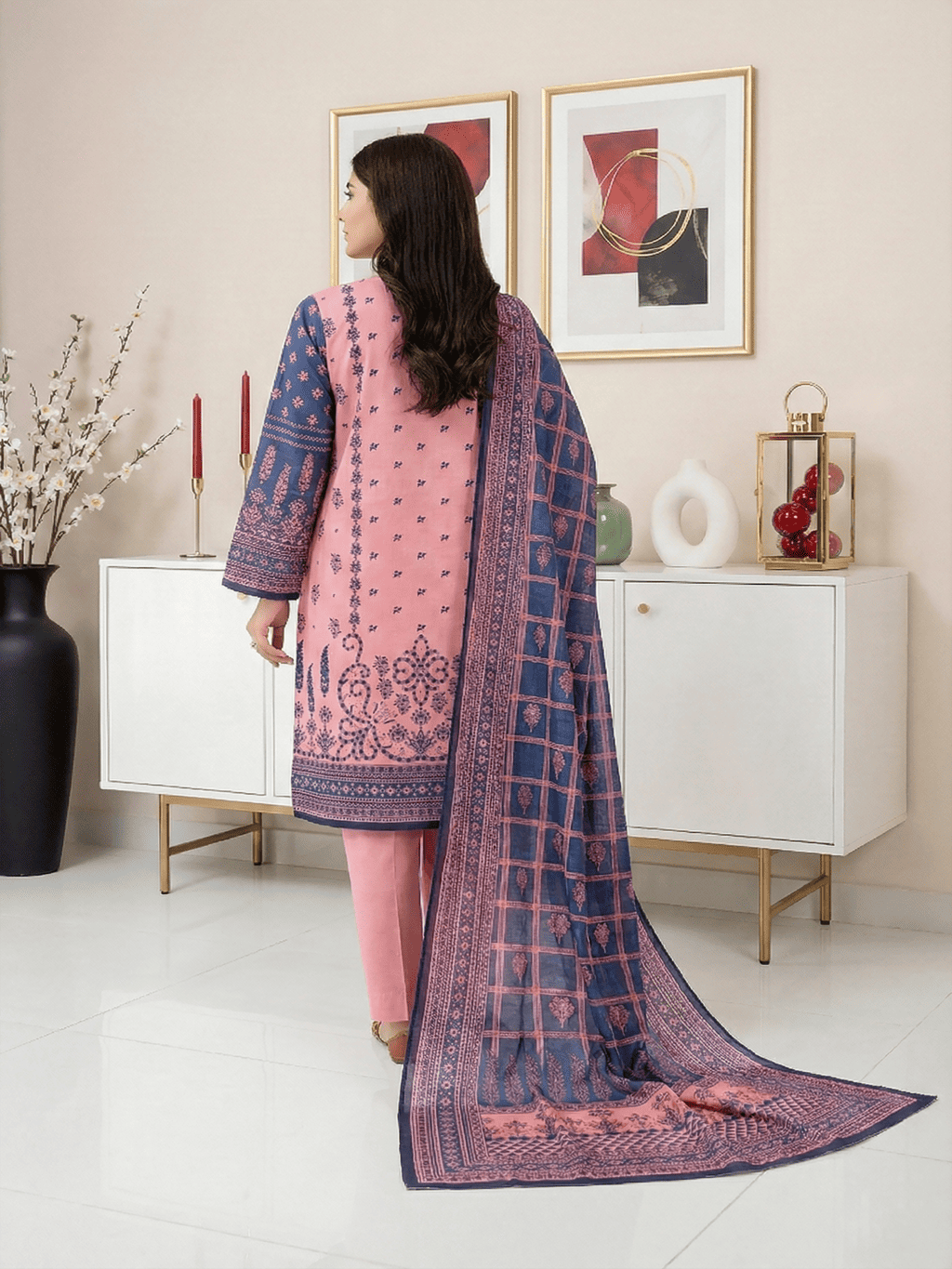 Unstitched Printed Lawn 3 Piece