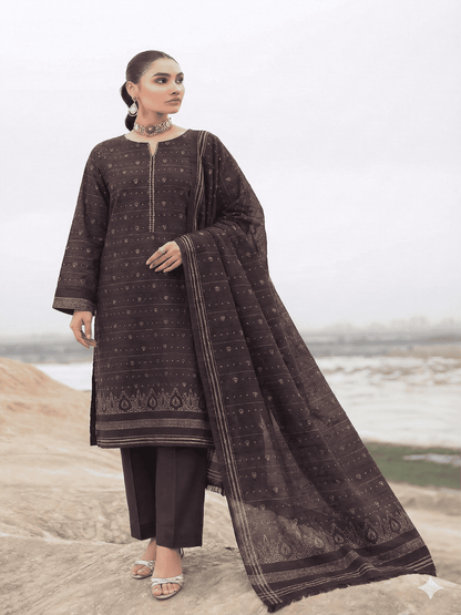 Jacquard Brosha Bana Dora 3 Piece Lawn Suit-Unstitched