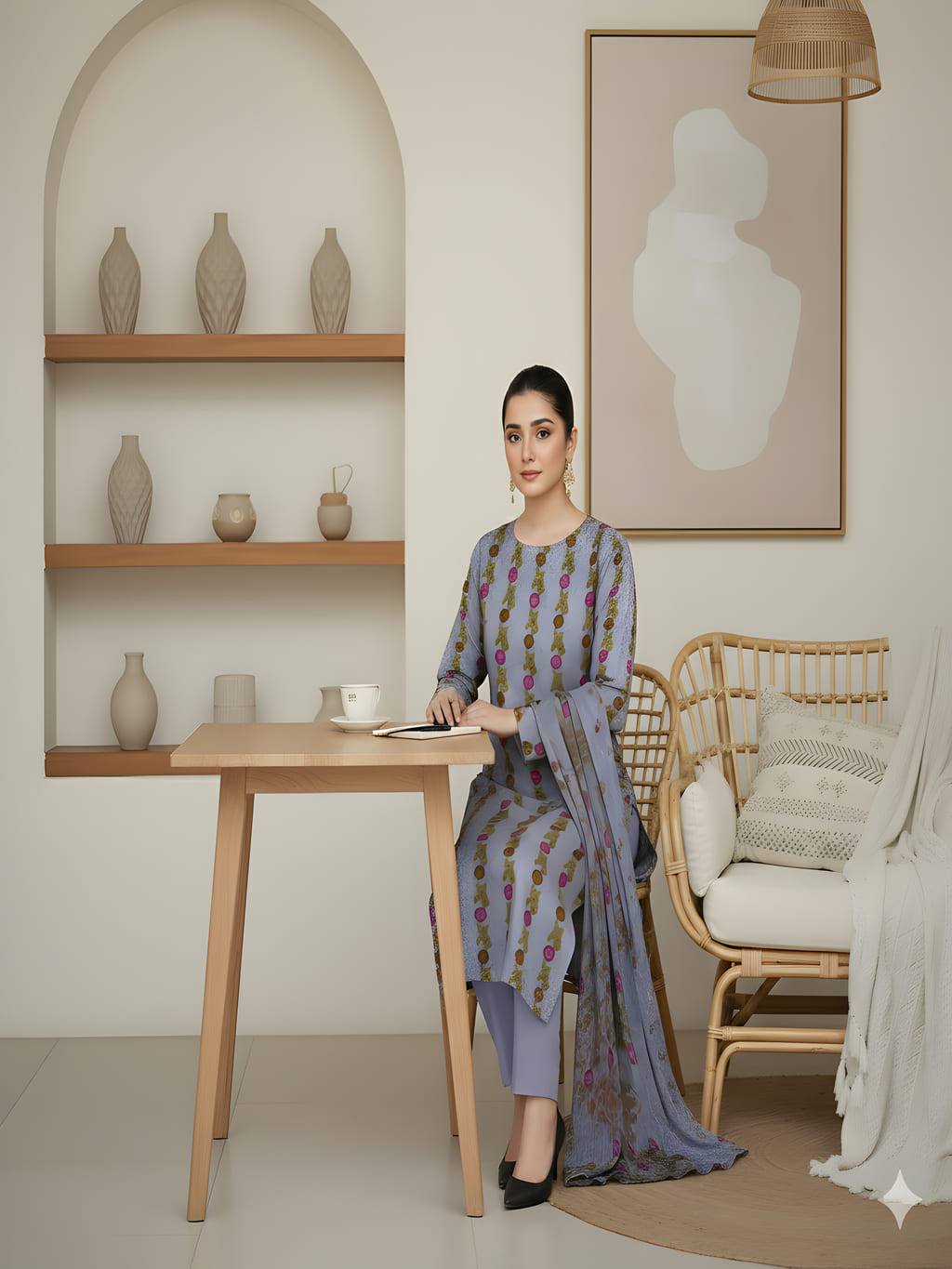 Unstitched Printed Lawn 3 Piece