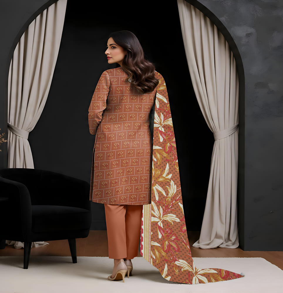 Unstitched Printed Lawn 3 Piece