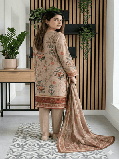 Unstitched Digital Printed Lawn 3 Piece