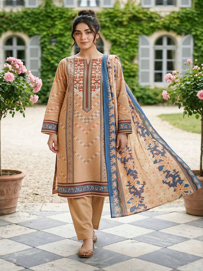 Unstitched Printed Lawn 3 Piece Suit
