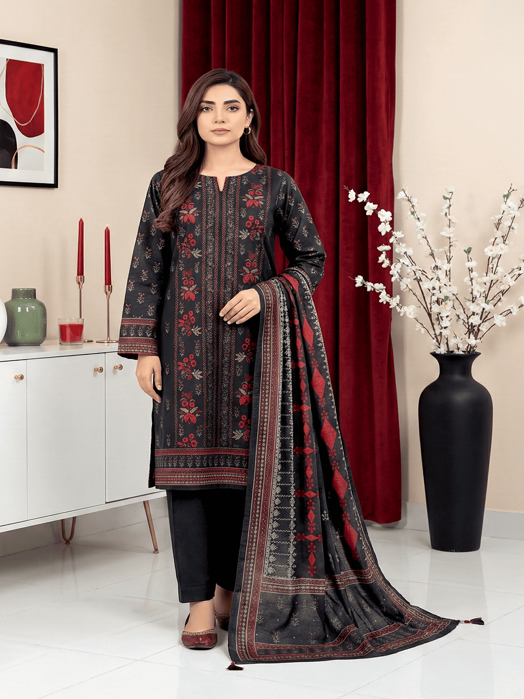 Unstitched Printed Lawn 3 Piece