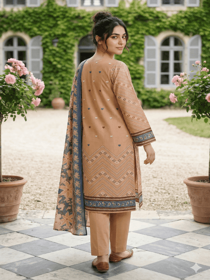 Unstitched Printed Lawn 3 Piece Suit