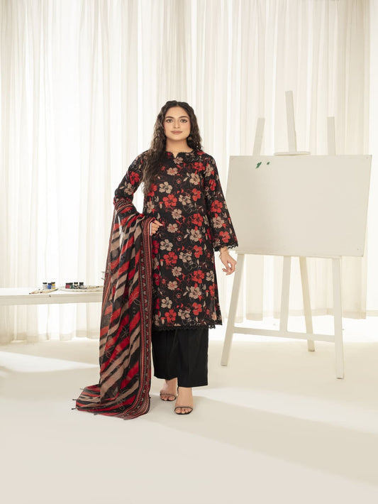 Unstitched Printed Lawn 3 Piece