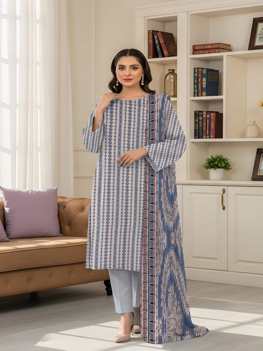 Unstitched Printed Lawn 3 Piece