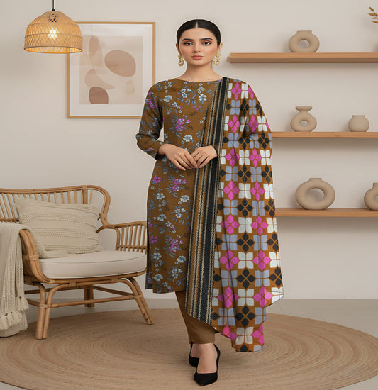 Unstitched Printed Lawn 3 Piece