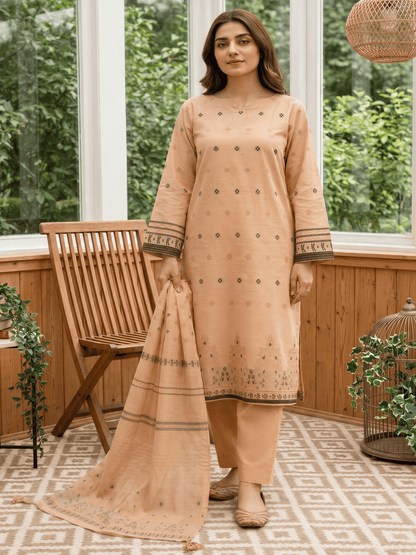 Jacquard Brosha Lawn 3 Piece Suit Unstitched