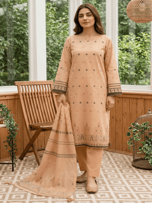 Jacquard Brosha Lawn 3 Piece Suit Unstitched