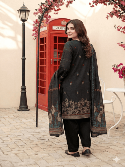 Jacquard Brosha Lawn 3 Piece Suit Unstitched