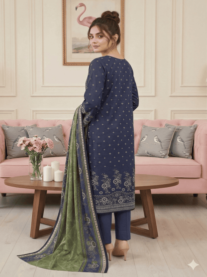 Unstitched Printed Lawn 3 Piece Suit