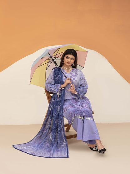 Unstitched Printed Lawn 3 piece