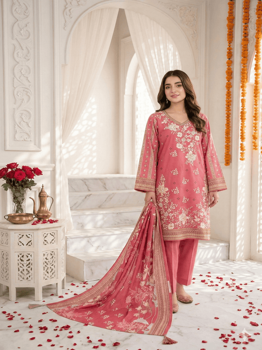 Unstitched Printed Lawn 3 Piece