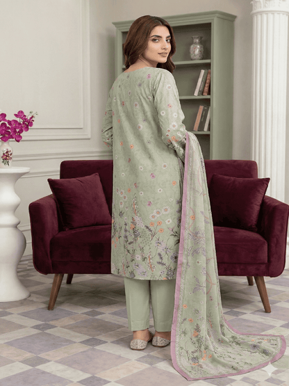 Unstitched Digital Printed Lawn 3 Piece Suit