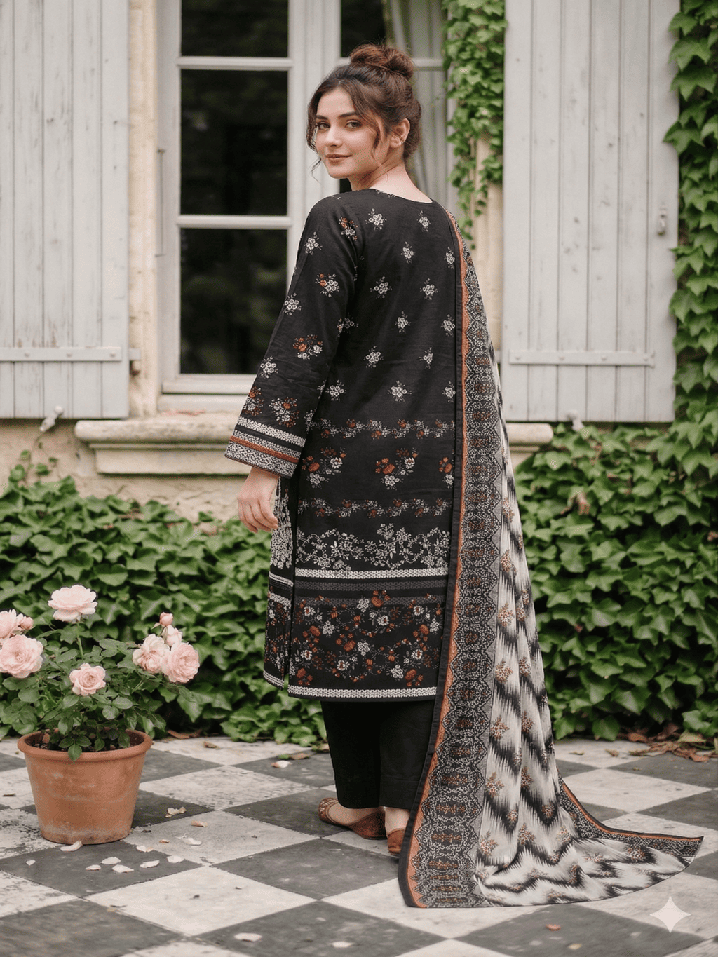 Unstitched Printed Lawn 3 Piece Suit