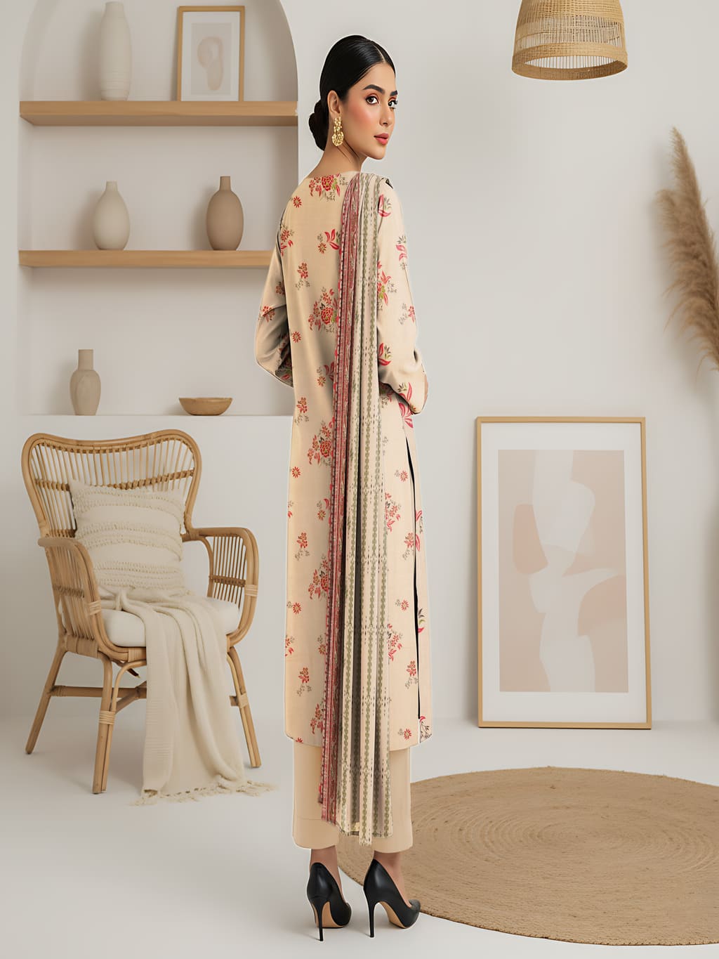 Unstitched Printed Lawn 3 Piece