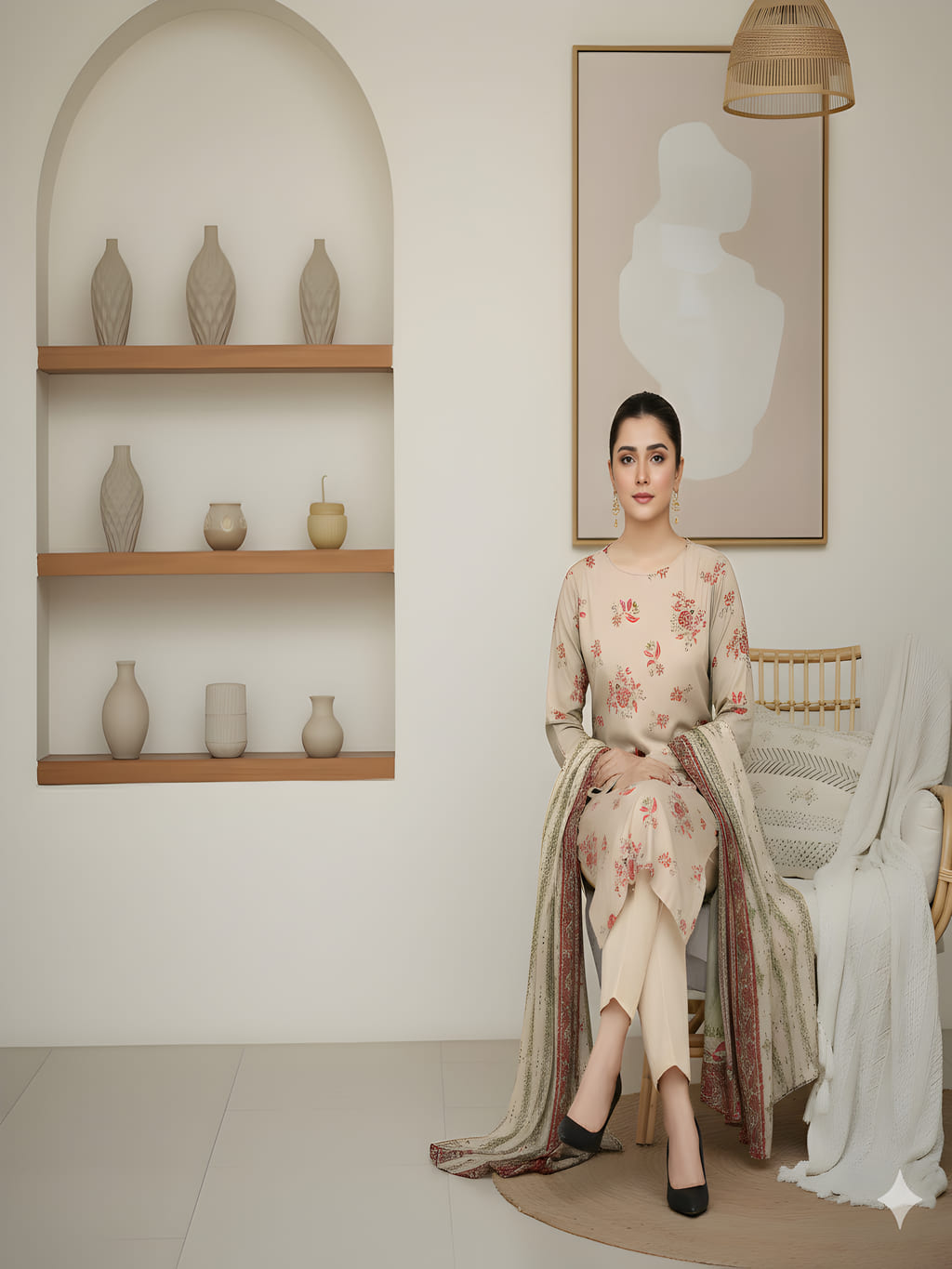 Unstitched Printed Lawn 3 Piece