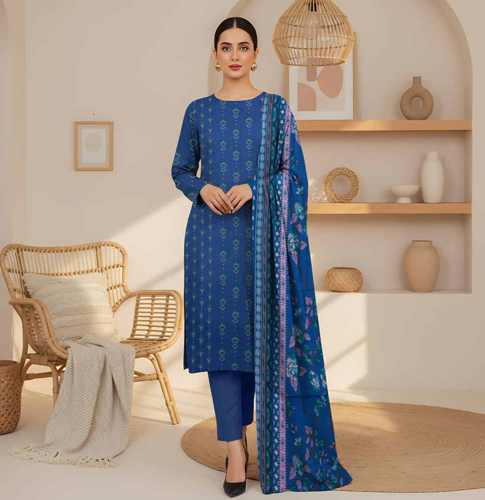 Unstitched Printed Lawn 3 Piece