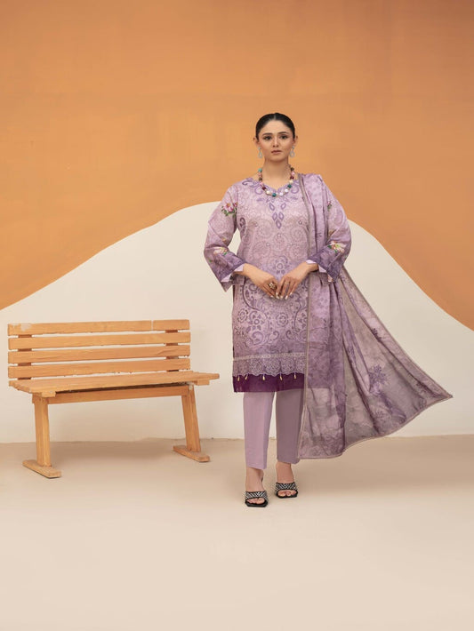 Unstitched Printed Lawn 3 Piece