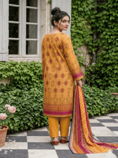 Unstitched Printed Lawn 3 Piece Suit