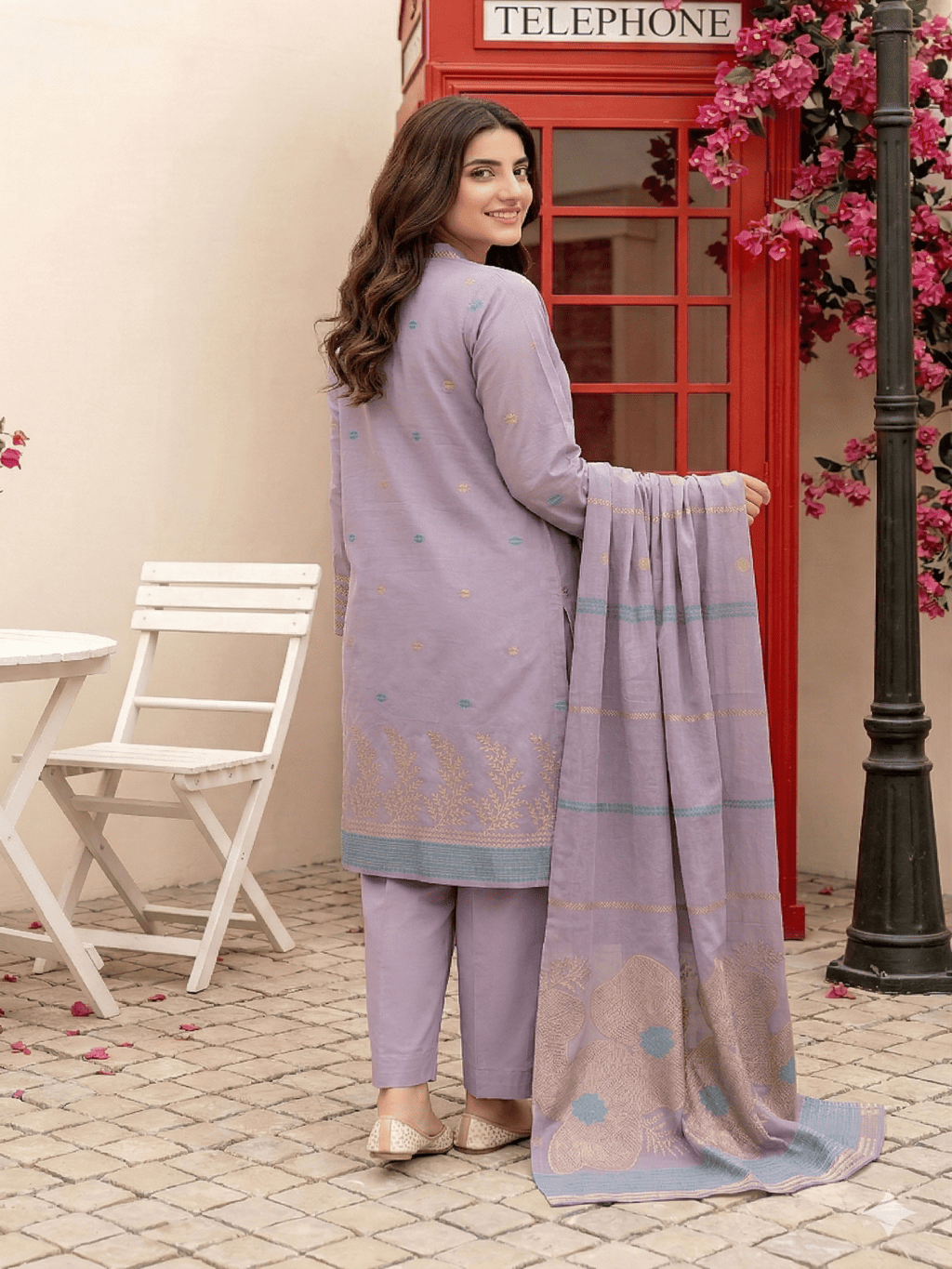 Jacquard Brosha Lawn 3 Piece Suit Unstitched