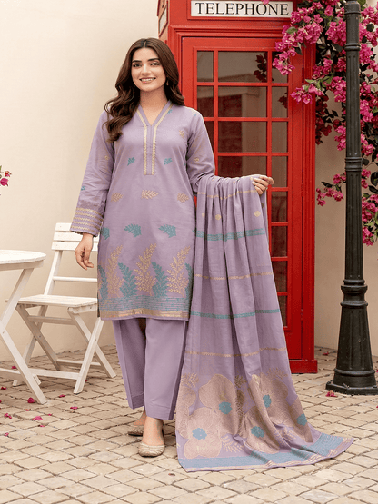 Jacquard Brosha Lawn 3 Piece Suit Unstitched