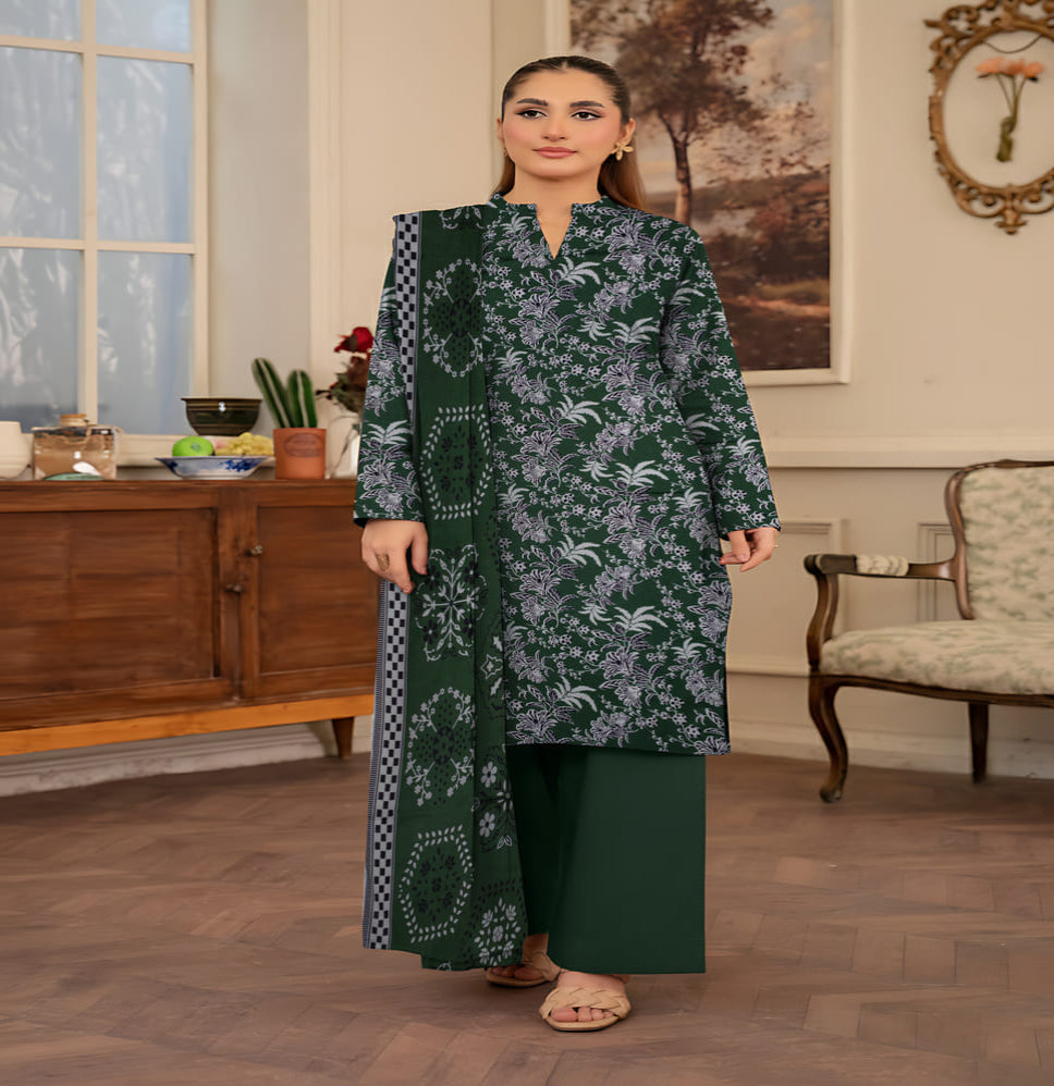 Unstitched Printed Lawn 3 Piece